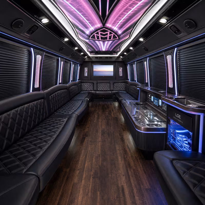 15 Passenger Party Bus Interior