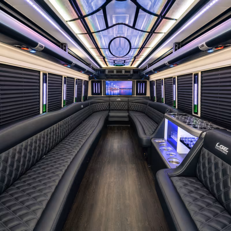 28 Passenger Party Bus Interior