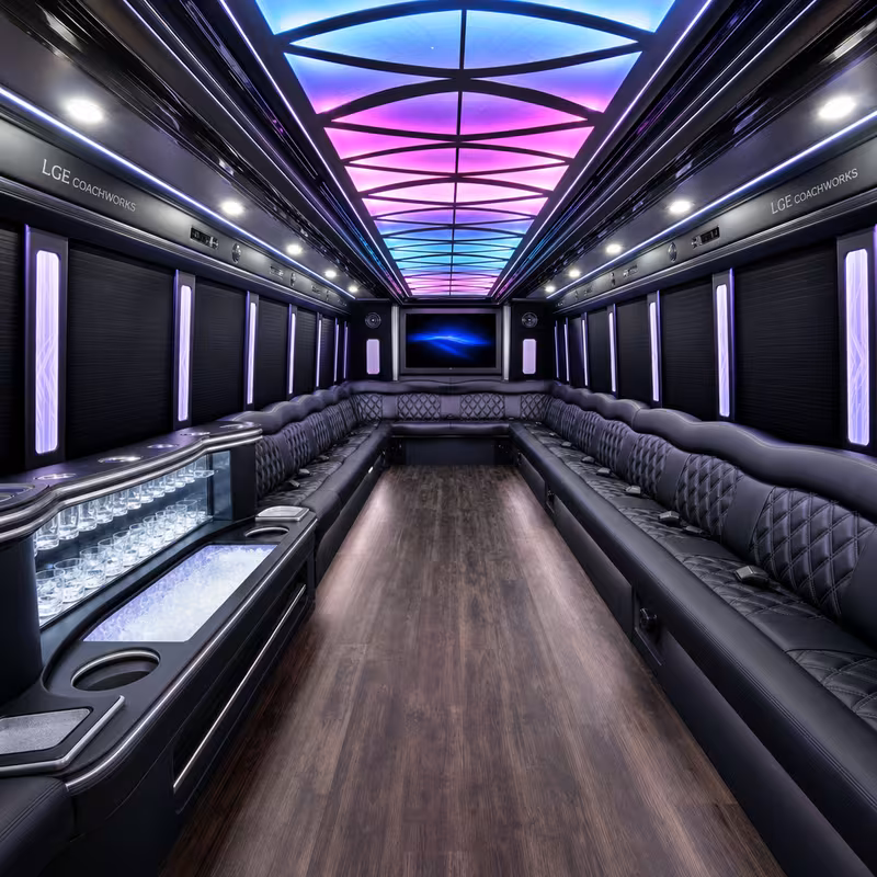 30 Passenger Party Bus Interior