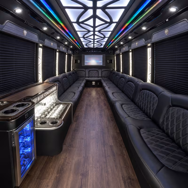 30 Passenger Party Bus Interior