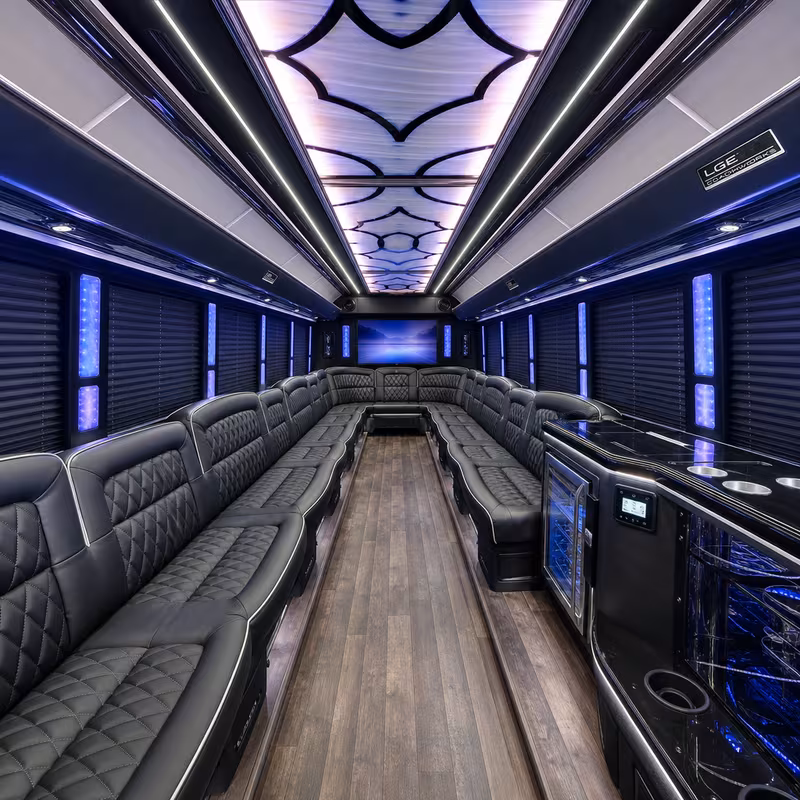 40 Passenger Party Bus Interior