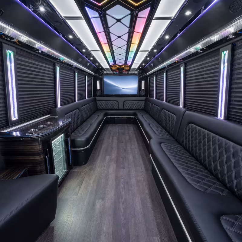 40 Passenger Party Bus Interior