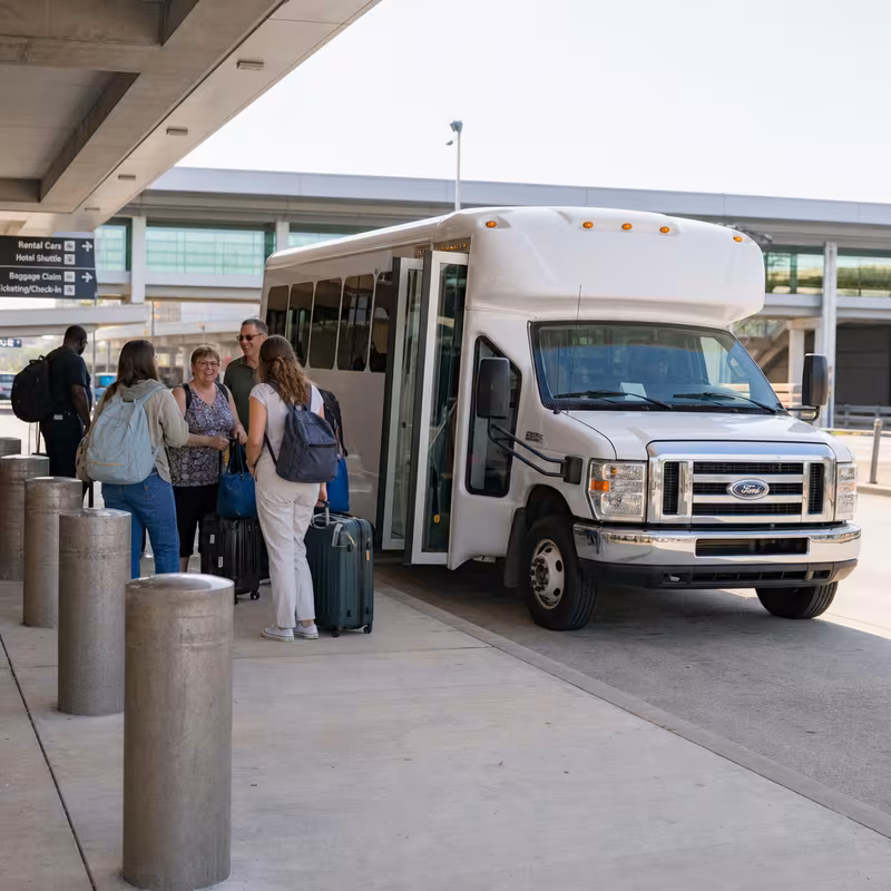 Black Mercedes Sprinter van staged for an Baton Rouge Airport Transportation group