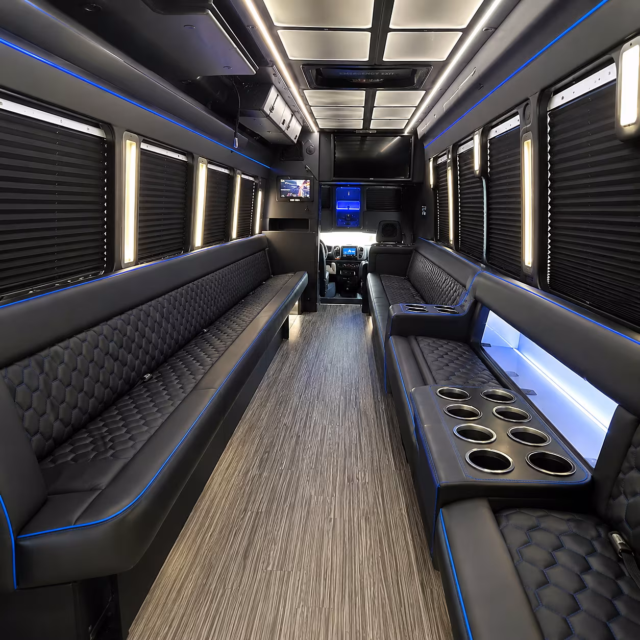 Baton Rouge Private Event Transportation party bus interior