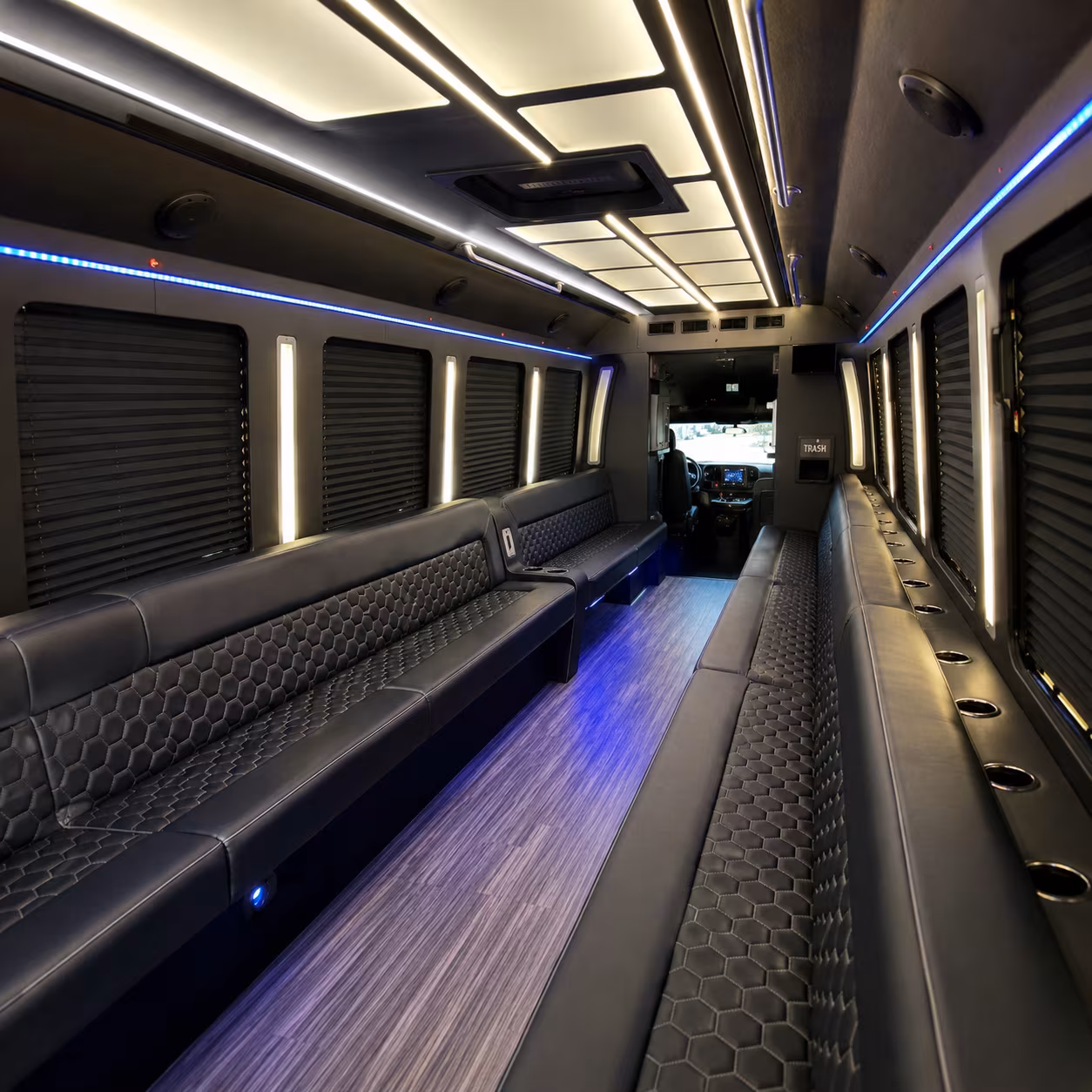 Baton Rouge Private Event Transportation party bus interior