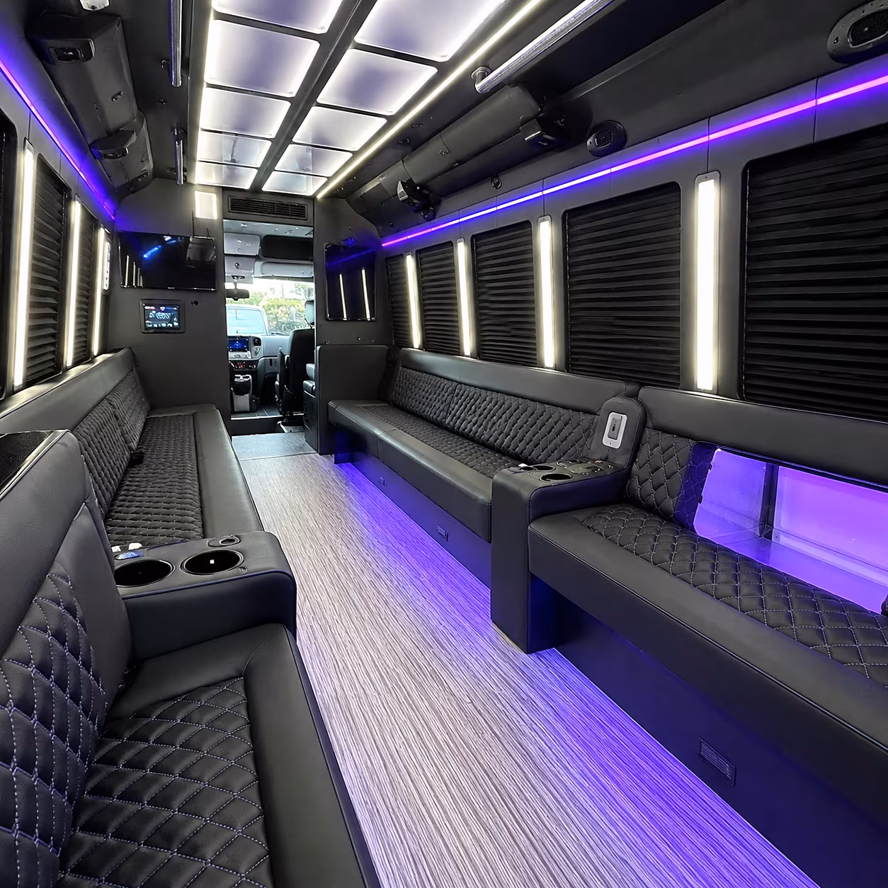 Baton Rouge Prom & Homecoming Transportation party bus interior