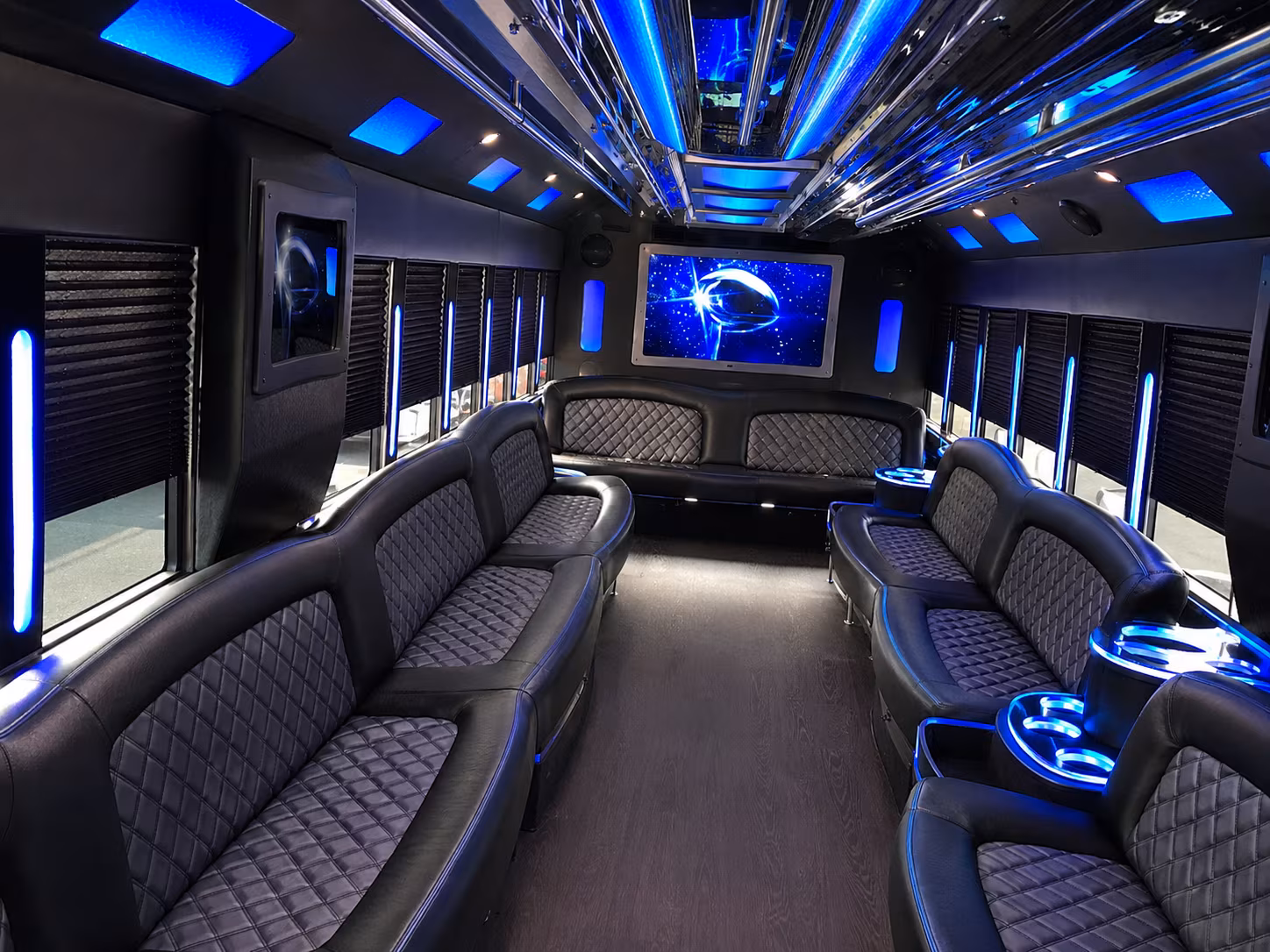 Baton Rouge Sporting Event Transportation party bus interior