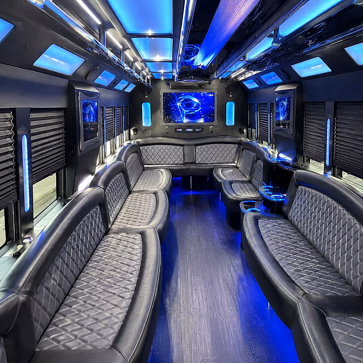 Baton Rouge Wedding Transportation party bus interior