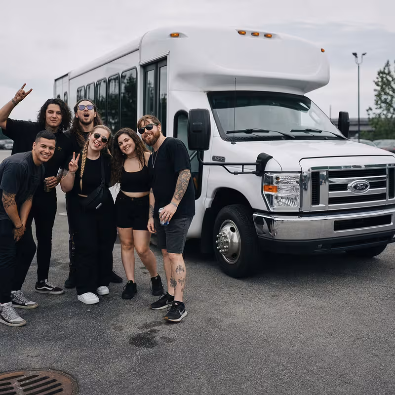 Black Mercedes Sprinter van staged for an Baton Rouge Concert Transportation group
