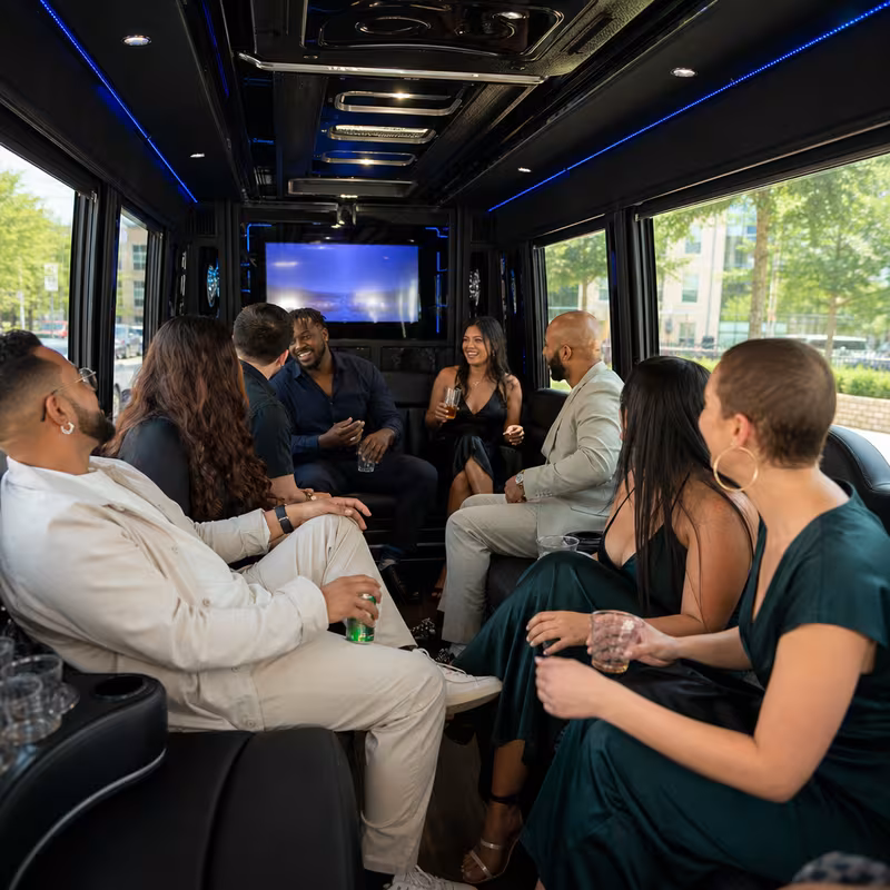 Black Mercedes Sprinter van staged for an Baton Rouge Private Event Transportation group