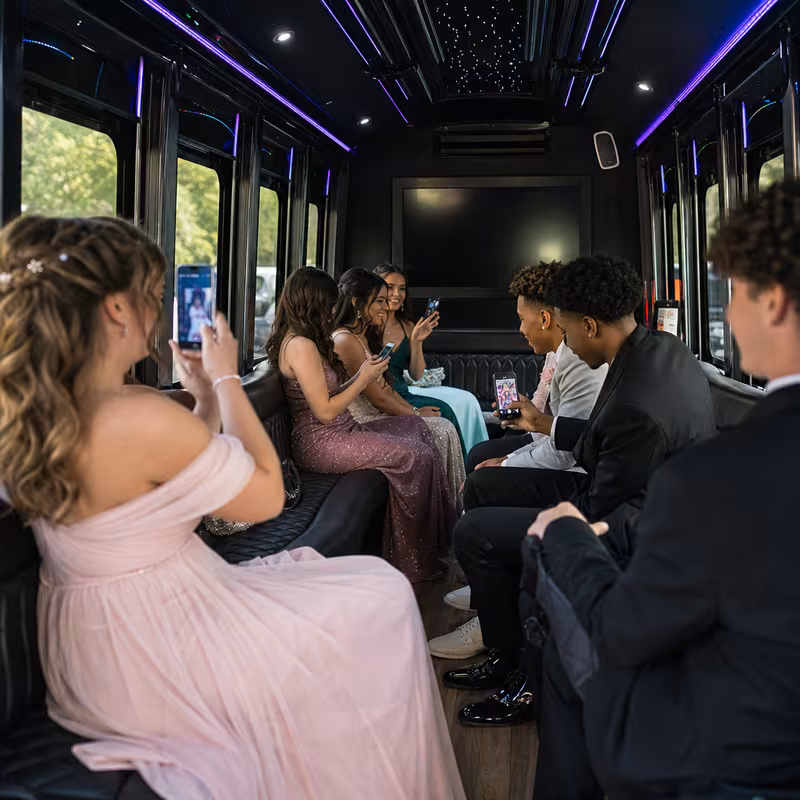 Black Mercedes Sprinter van staged for an Baton Rouge Prom & Homecoming Transportation group