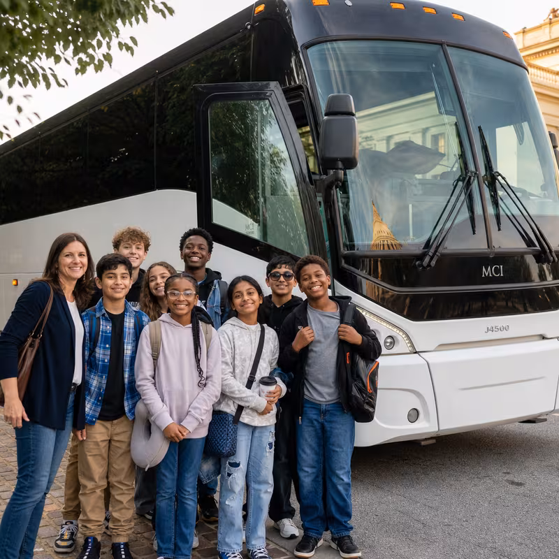 Passengers loading luggage while boarding an Baton Rouge group shuttle